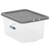 B&M Clear Storage Box With Lid 30L - Grey -Home Accessories Store 258020 30l storage box with lid grey 2