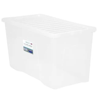 B&M Large Storage Box With Lid 110L - Clear 3 B&M Large Storage Box With Lid 110L - Clear
