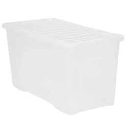 B&M Large Storage Box With Lid 110L - Clear 10 B&M Large Storage Box With Lid 110L - Clear -Home Accessories Store 284861 110l storage box with lid clear