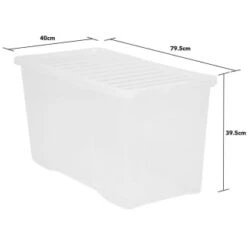 B&M Large Storage Box With Lid 110L - Clear 11 B&M Large Storage Box With Lid 110L - Clear -Home Accessories Store 284861 110l storage box with lid clear 3