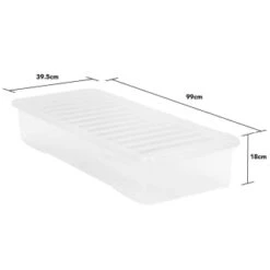 B&M Underbed Storage Box With Lid 55L - Clear -Home Accessories Store 307321 55l under bed storage box with lid 3