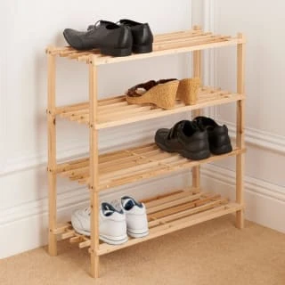 B&M 4 Tier Wooden Shoe Rack 3 B&M 4 Tier Wooden Shoe Rack