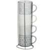 B&M Jumbo Embossed Stacking Mugs 4pk -Home Accessories Store 329369 Jumbo Embossed Stacking Mugs Set of 4