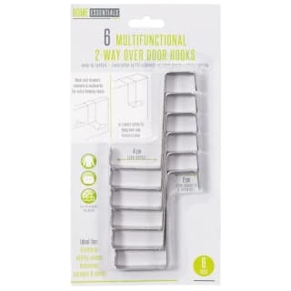 B&M Multifunctional 2-Way Overdoor Hooks 6pk 3 B&M Multifunctional 2-Way Overdoor Hooks 6pk