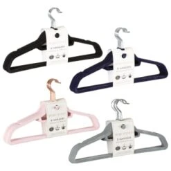 B&M Pure Velvet Hangers 8pk - Grey 9 B&M Pure Velvet Hangers 8pk - Grey -Home Accessories Store 333534 8pk velvet hangers group 1