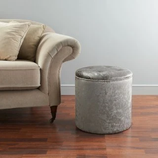 B&M Round Velvet Storage Ottoman 3 B&M Round Velvet Storage Ottoman