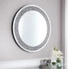 B&M Round Crushed Jewel Mirror - Silver -Home Accessories Store 338019 round crushed jewel mirror