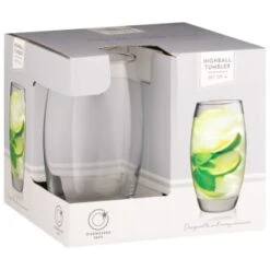 B&M Curved Hiball Glasses 4pk -Home Accessories Store 338803 set of 4 highball tumblers