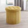 B&M Round Storage Ottoman - Ochre -Home Accessories Store 345784 round ochre ottoman