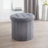 B&M Round Storage Ottoman - Grey -Home Accessories Store 345786 round grey ottoman