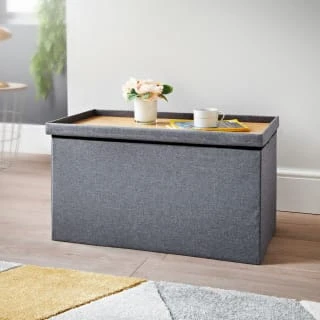B&M Grey Coffee Table Ottoman 4 B&M Grey Coffee Table Ottoman - Image 2
