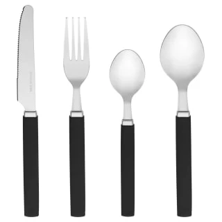 B&M Cutlery Set With Caddy 16pc - Black 5 B&M Cutlery Set With Caddy 16pc - Black - Image 3