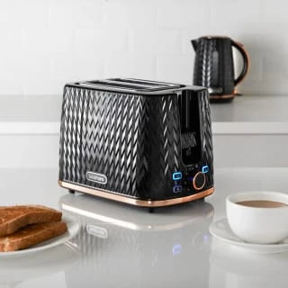 Goodmans Textured 2 Slice Toaster - Black & Rose Gold 7 Goodmans Textured 2 Slice Toaster - Black & Rose Gold - Image 5