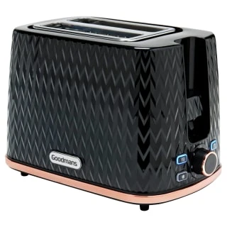 Goodmans Textured 2 Slice Toaster - Black & Rose Gold 3 Goodmans Textured 2 Slice Toaster - Black & Rose Gold