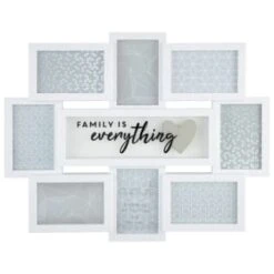 B&M Multi Aperture Photo Frame 8pc - Family Is Everything -Home Accessories Store 362635 8 aperture quote frame family is everything white
