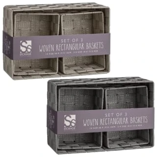 B&M Woven Storage Baskets 3pk - Silver 7 B&M Woven Storage Baskets 3pk - Silver - Image 5