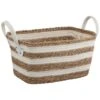 B&M Tribal Nature Striped Wicker Basket 1 B&M Tribal Nature Striped Wicker Basket -Home Accessories Store 366018 cream and wicker stripe basket