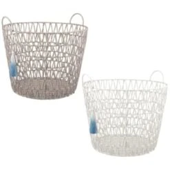 B&M Storage Basket With Tassel - Grey -Home Accessories Store 368485 basket with tassel main