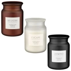 B&M Large Spa Scented Candle - Black - Unwind -Home Accessories Store 368680 368679 368691 large spa candle group 2