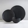 B&M Matte Black Dinner Set 12pc -Home Accessories Store 368969 12 piece matte black dinner set