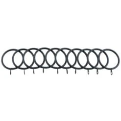 B&M Metal Curtain Rings 10pk - Black -Home Accessories Store 369327 metal curtain rings black 3