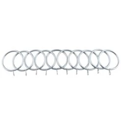 B&M Metal Curtain Rings 10pk - Shiny Nickle -Home Accessories Store 369328 metal curtain rings rings shiny nickle 3