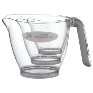 B&M Kitchen Measuring Jugs 3pk - Grey 3 B&M Kitchen Measuring Jugs 3pk - Grey