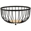 B&M Black Fruit Basket With Wooden Base -Home Accessories Store 369469 black fruit basket with wood base