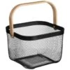 B&M Mesh Storage Basket With Bamboo Handle -Home Accessories Store 369475 mesh storage basket with bamboo handle