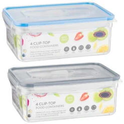 B&M Clip Top Food Containers 4pk - Blue 15 B&M Clip Top Food Containers 4pk - Blue -Home Accessories Store 369681 4pk clip top food containers group