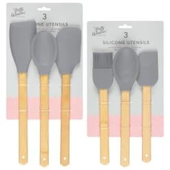 B&M Betty Winters Silicone Utensils 3pk - Grey -Home Accessories Store 369972 3pk betty winters silicone utensils grey main