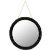 B&M Fringe Round Hanging Mirror - Black -Home Accessories Store 370649 hanging circle mirror