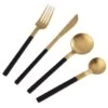 B&M Homestead Matte Black & Gold Cutlery Set 16pc 1 B&M Homestead Matte Black & Gold Cutlery Set 16pc -Home Accessories Store 375296 homestead 16 piece black and gold cutlery 2