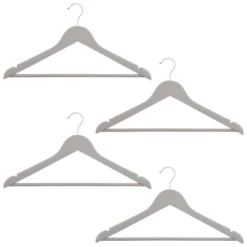 B&M Matte Grey Wooden Hangers 4pk -Home Accessories Store 376023 wooden hangers 4pk group