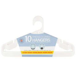 B&M Jumbo Hangers 10pk - White -Home Accessories Store 376557 10pk strong clothes hangers white 2