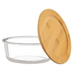 B&M Round Glass Food Containers With Bamboo Lid 2pk 9 B&M Round Glass Food Containers With Bamboo Lid 2pk -Home Accessories Store 376822 2 round glass food containers