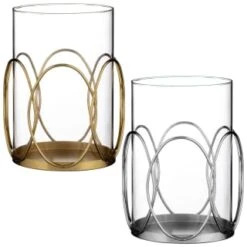 B&M Glass Candle Holder - Gold -Home Accessories Store 376919 candle holder group