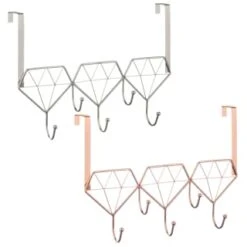 B&M Diamond Geo Overdoor Hooks - Rose Gold -Home Accessories Store 377705 diamon geo over door hook main