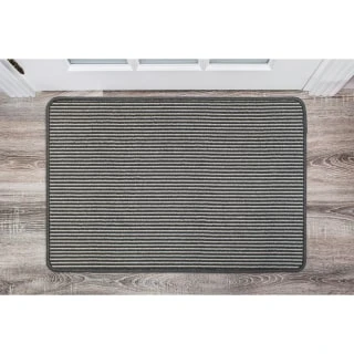 B&M Loop Washable Doormat 50 X 75cm - Grey Stripe 3 B&M Loop Washable Doormat 50 X 75cm - Grey Stripe
