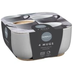 Simply Everyday Gloss Mugs 4pk - Grey 8 Simply Everyday Gloss Mugs 4pk - Grey -Home Accessories Store 380120 4pk simply everyday mugs grey 2