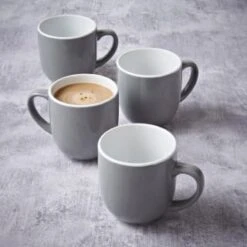 Simply Everyday Gloss Mugs 4pk - Grey 10 Simply Everyday Gloss Mugs 4pk - Grey -Home Accessories Store 380120 4pk simply everyday mugs grey