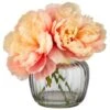 B&M Peony In Ribbed Glass Vase -Home Accessories Store 380201 peony in ribbed glass vase