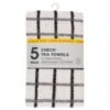 B&M Essentials Check Tea Towels - Black 5pk 2 B&M Essentials Check Tea Towels - Black 5pk -Home Accessories Store 380235 5pk check tea towels black