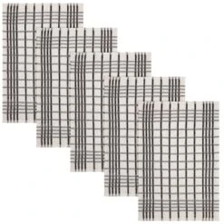 B&M Essentials Check Tea Towels - Black 5pk 8 B&M Essentials Check Tea Towels - Black 5pk -Home Accessories Store 380235 5pk check tea towels black 2