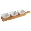 B&M Set Of 3 Serving Bowls With Bamboo Tray - Square 1 B&M Set Of 3 Serving Bowls With Bamboo Tray - Square -Home Accessories Store 380368 3pk serving boards with bamboo tray square