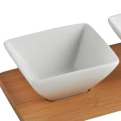 B&M Set Of 3 Serving Bowls With Bamboo Tray - Square 10 B&M Set Of 3 Serving Bowls With Bamboo Tray - Square -Home Accessories Store 380368 3pk serving boards with bamboo tray square 2