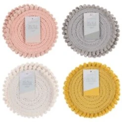 B&M Pom Pom Coasters - Grey 4pk 9 B&M Pom Pom Coasters - Grey 4pk -Home Accessories Store 380383 380384 380492 380495 4pk harmony pom pom coasters