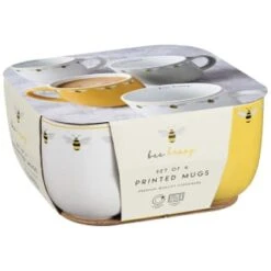 B&M Bee Happy Printed Mugs - 4pk -Home Accessories Store 380506 4pk printed mugs bee happy 2