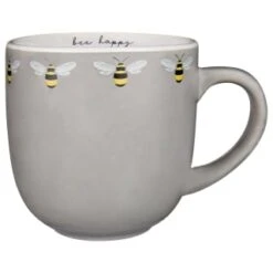 B&M Bee Happy Printed Mugs - 4pk -Home Accessories Store 380506 4pk printed mugs bee happy grey