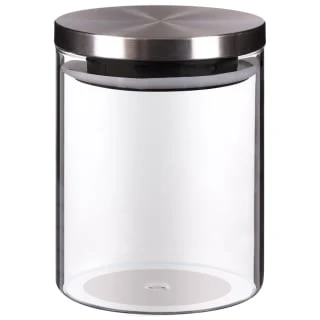 B&M Small Glass Cannister With Stainless Steel Lid 3 B&M Small Glass Cannister With Stainless Steel Lid